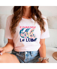  Playera A medias solo la Luna