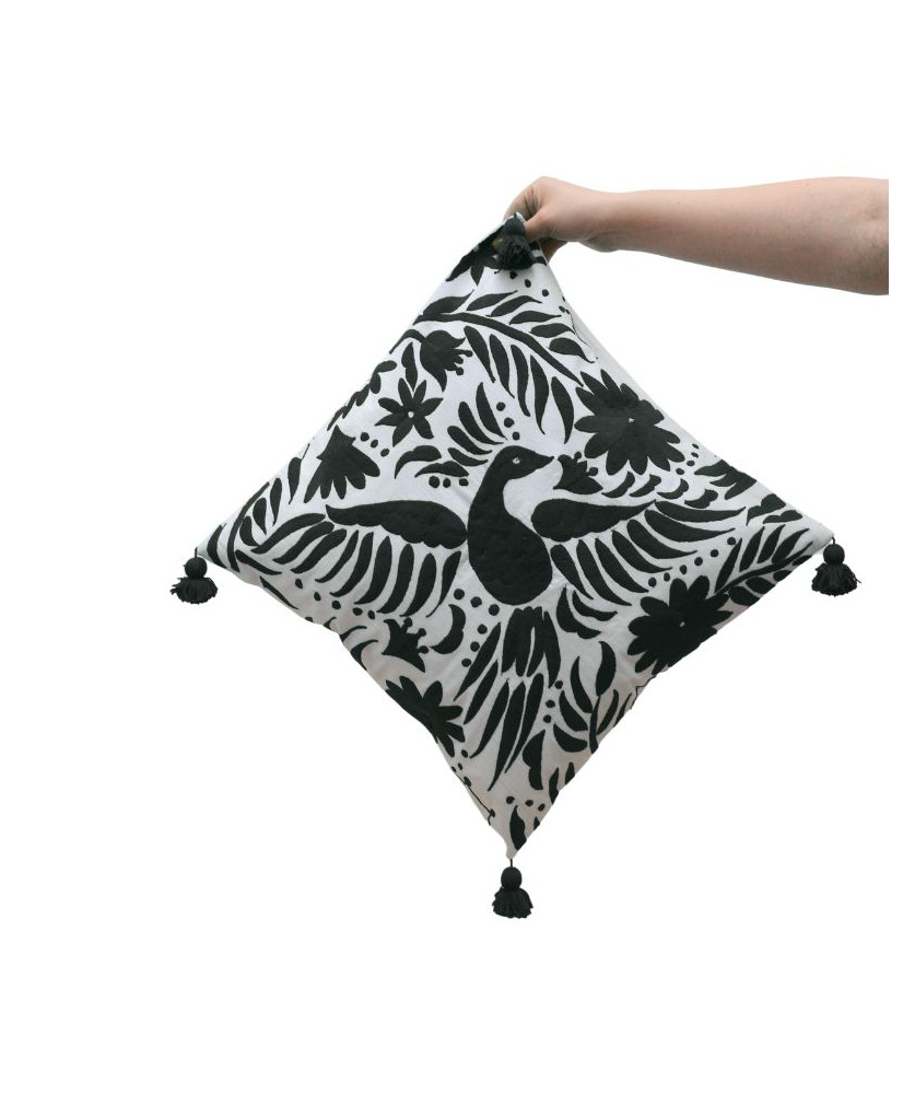 Cojín Pavorreal Otomí (Tonos Neutros)