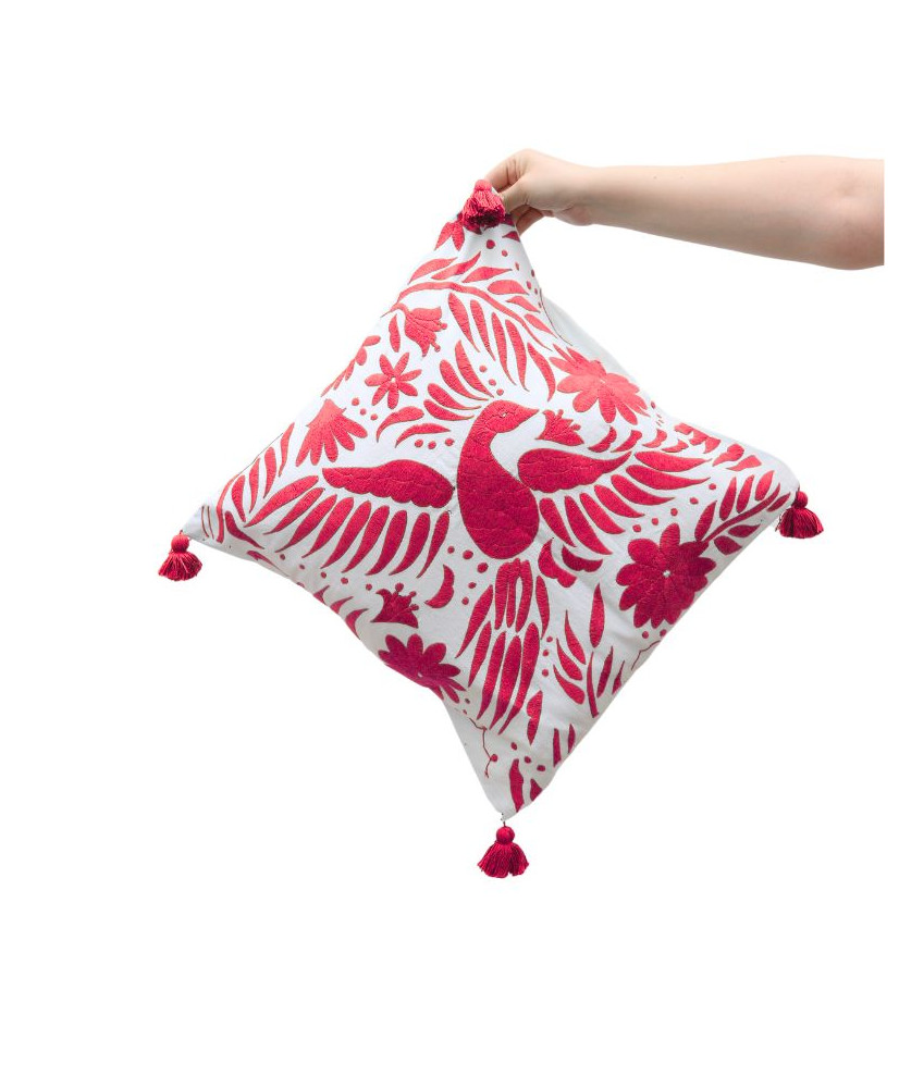 Cojín Pavorrel Otomi (tono cálido)