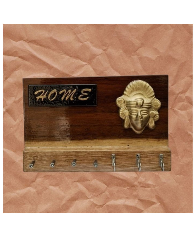 Porta Llaves Figura Prehispánica de Madera ⭐