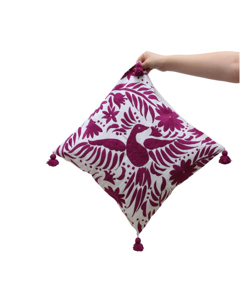 Cojín Pavorrel Otomi (tono cálido)