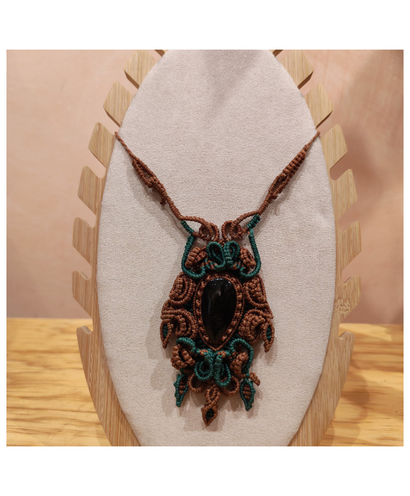 Collar artesanal con obsidiana dorada