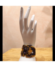 Pulsera artesanal con cuarzo amatista