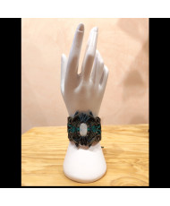 Pulsera artesanal con piedra luna (labradorita blanca)