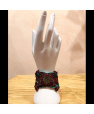 Pulsera artesanal con obsidiana dorada