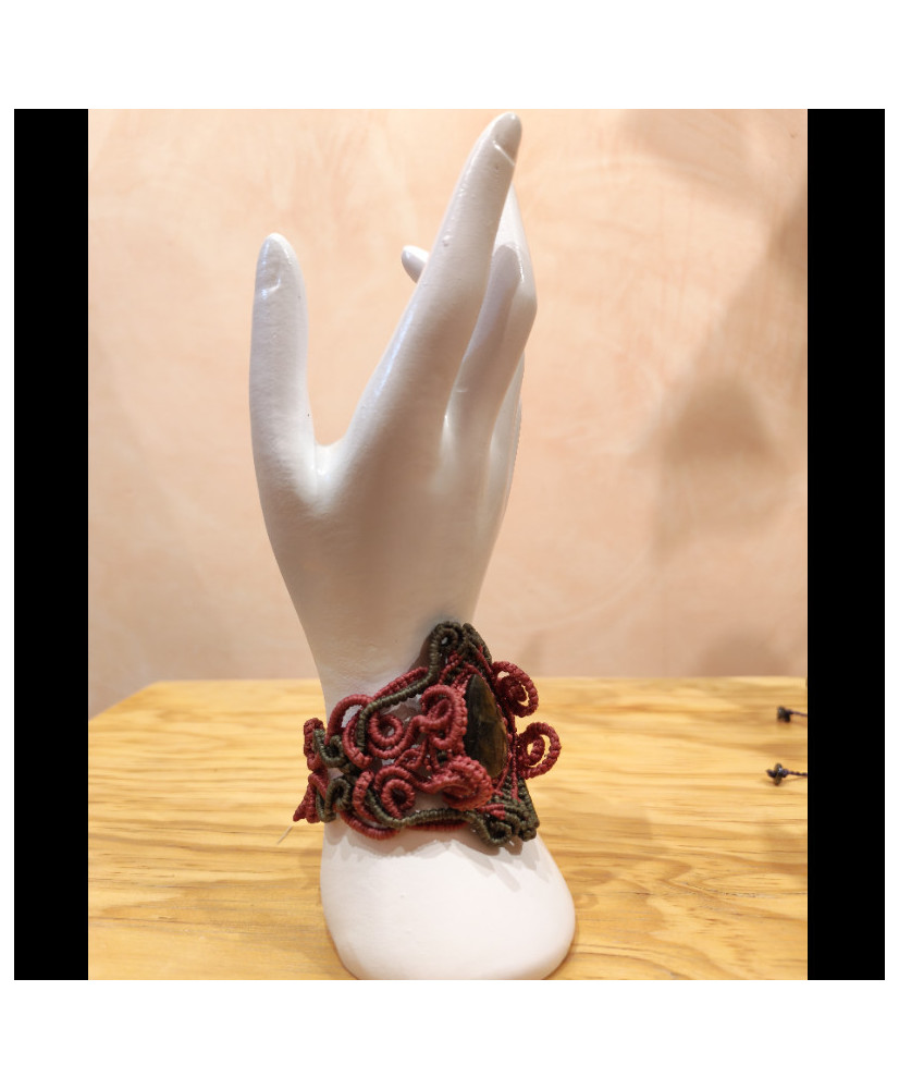 Pulsera artesanal con piedra 'Ojo de tigre'
