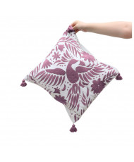 Cojín Pavorreal otomí  (tonos frios)