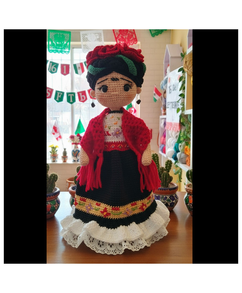 Muñeca Frida tejida a crochet