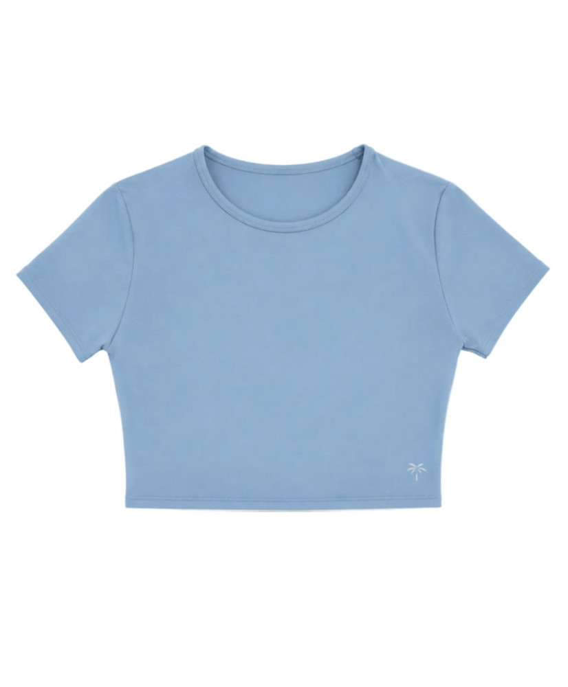 Blusa Crop Top Azul Cielo