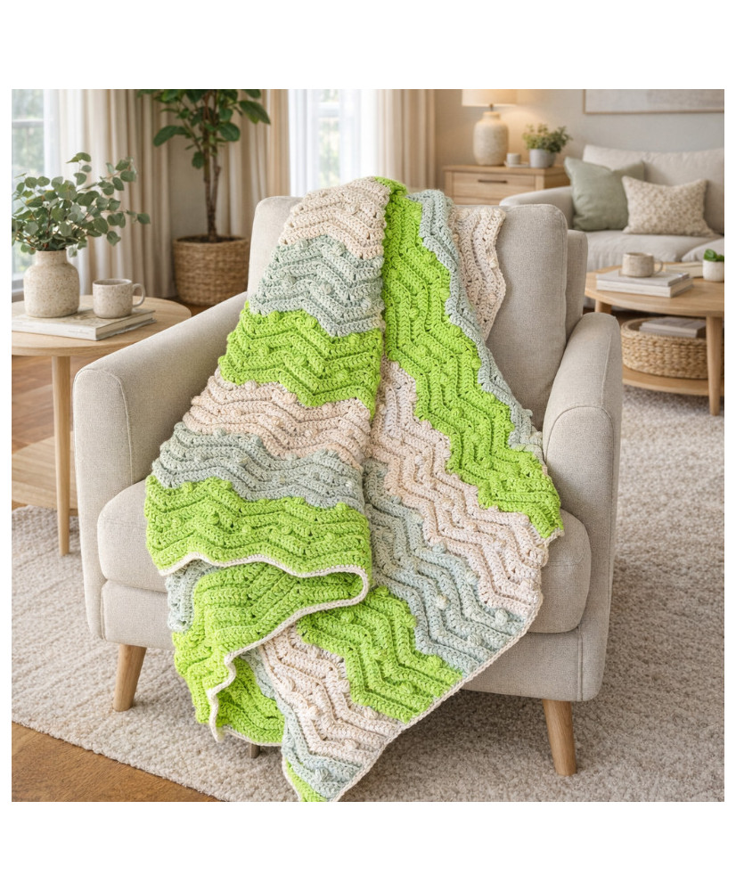 Manta tejida a crochet hecha totalmente a mano