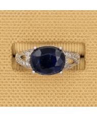Anillo de Plata con Zafiro Natural