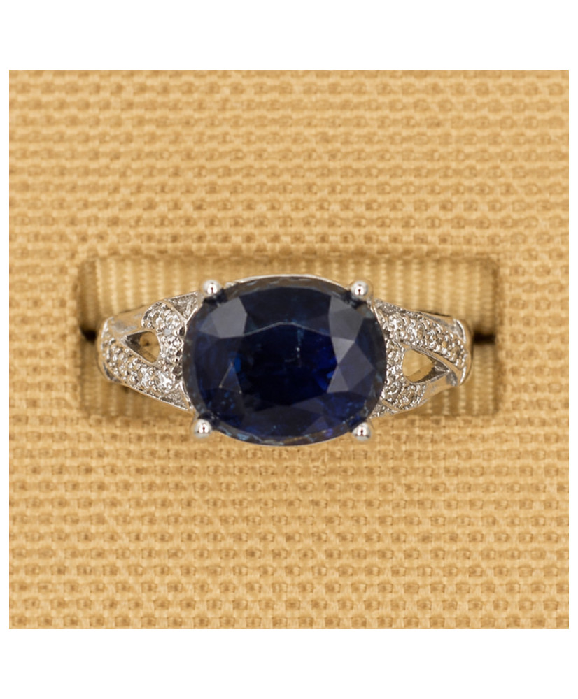 Anillo de Plata con Zafiro Natural