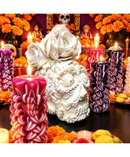 Calaverita día de muertos con rosas