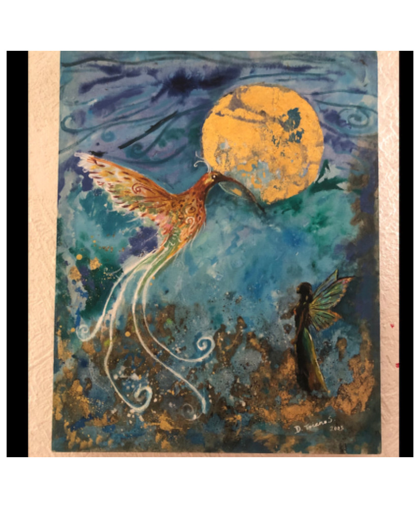 David Triano, obra pictórica, pequeño formato, oro, hoja de oro