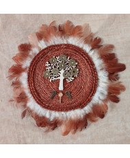 Decoración de pared artesanal del Árbol de la vida, Llaves y Monedas. Adorno colgante holístico, decoración para hogar