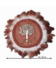 Decoración de pared artesanal del Árbol de la vida, Llaves y Monedas. Adorno colgante holístico, decoración para hogar