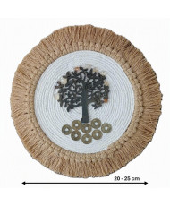 Decoración de pared artesanal del Árbol de la vida, Citrino y Monedas. Adorno colgante holístico, decoración para hogar.