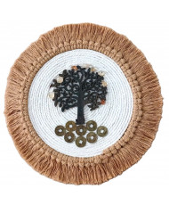Decoración de pared artesanal del Árbol de la vida, Citrino y Monedas. Adorno colgante holístico, decoración para hogar.