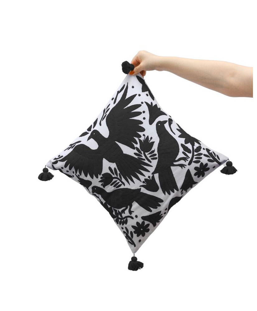 Cojín Otomí Palomas (Tonos Neutros)