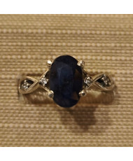 Anillo de Plata con Zafiro Natural