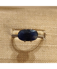 Anillo de Plata con Zafiro Natural