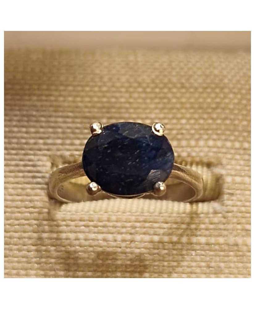 Anillo de Plata con Zafiro Natural
