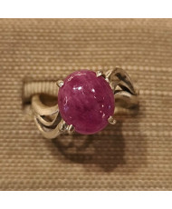 Anillo de Plata con Rubi Natural