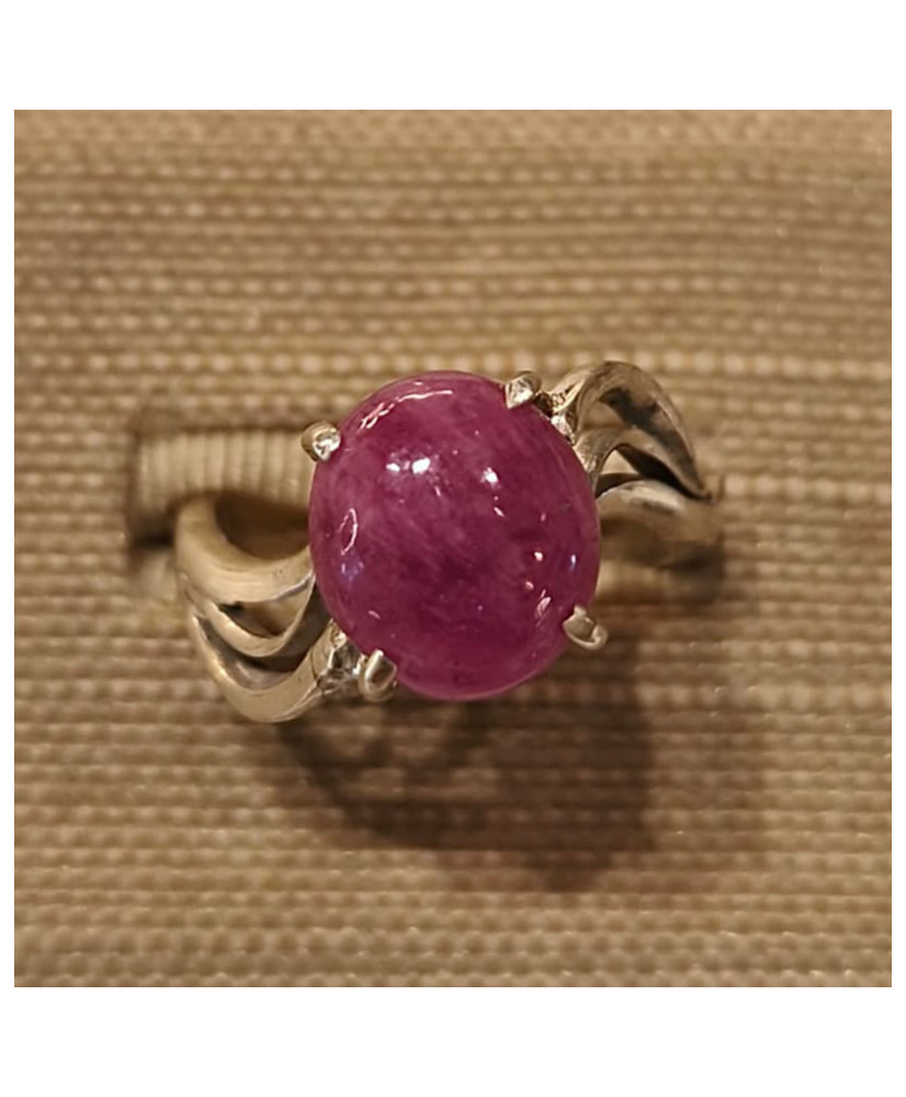 Anillo de Plata con Rubi Natural
