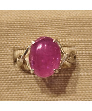 Anillo de Plata con Rubi Natural