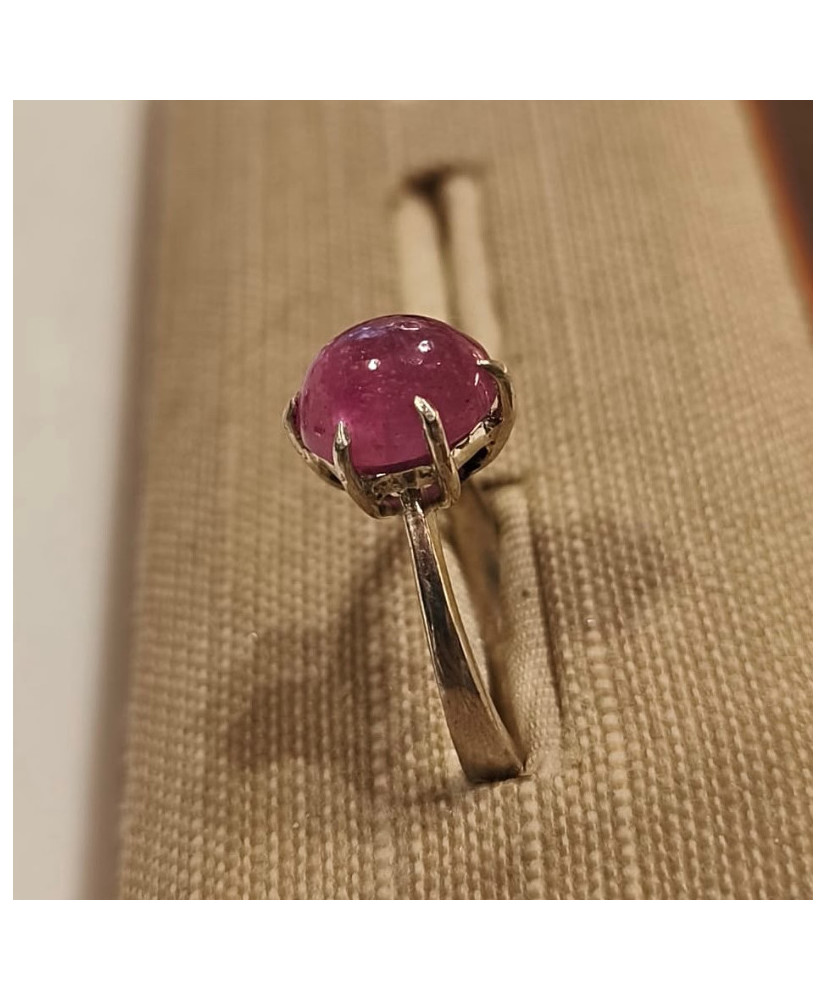 Anillo de Plata con Rubi Natural