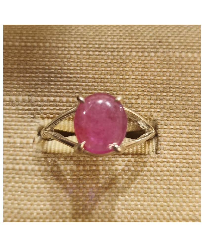 Anillo de Plata con Rubi Natural