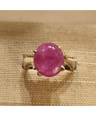 Anillo de Plata con Rubi Natural