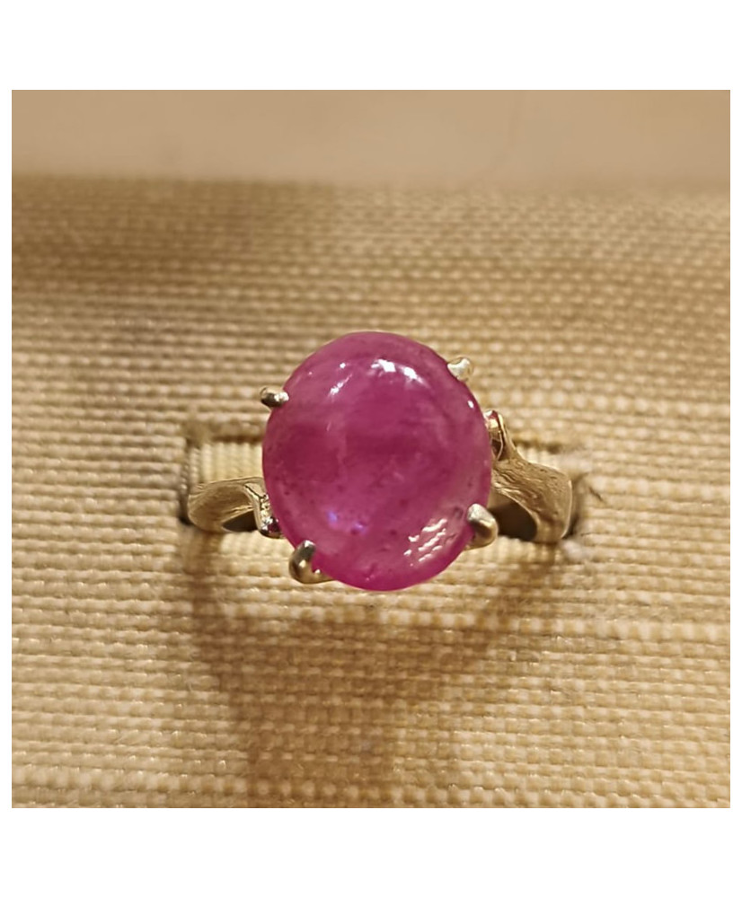 Anillo de Plata con Rubi Natural