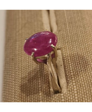 Anillo de Plata con Rubi Natural