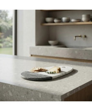 Tabla de Quesos de Mármol Negro y Gris 45x25 cm | Casa Stone
