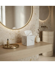 Kleenera Cuadrada de Mármol Negro y Blanco 15 × 15 cm | Casa Stone