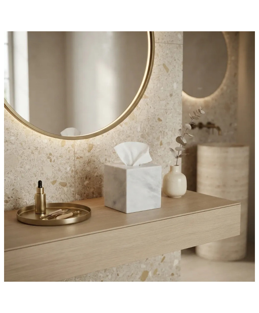 Kleenera de Mármol Negro y Blanco 15x15x15 cm | Casa Stone
