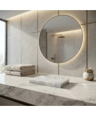 Jabonera de Mármol Blanco y Negro con Canales | Casa Stone