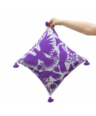 Cojín Otomí palomas (tonos frios)