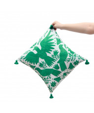 Cojín Otomí palomas (tonos frios)