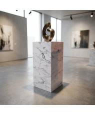 Pedestal de Mármol Negro 40x40x70 cm | Base Decorativa