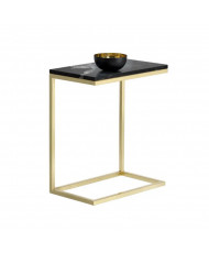 Mesa Lateral Clip de Mármol Negro 40x20x60 cm | Casa Stone