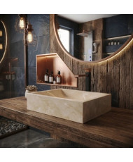 Ovalín Rectangular de Travertino 50 × 35 × 11 cm | Casa Stone