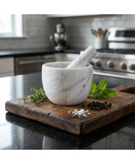 Copia de Mortero de Mármol Blanco Grande 13 × 15 cm| Casa Stone