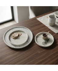 Plato Redondo de Mármol Blanco 30 cm | Casa Stone