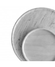 Plato Redondo de Mármol Blanco 30 cm | Plato para Servir