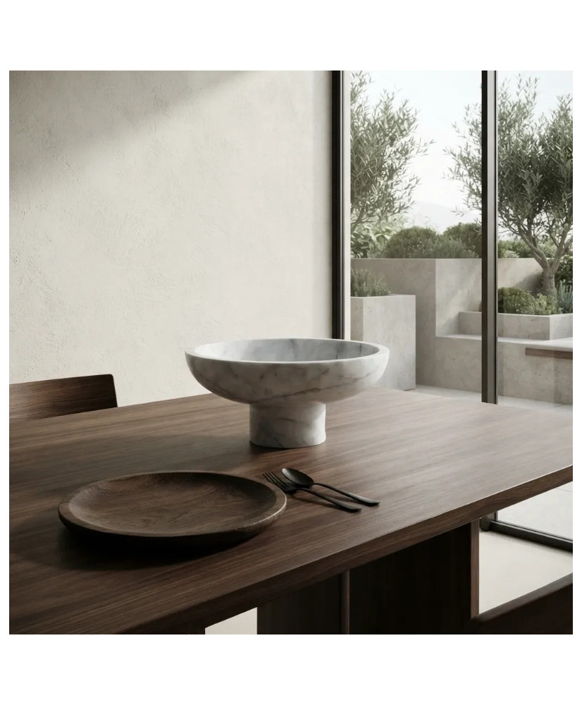 Frutero de Mármol Negro o Blanco 25 cm | Casa Stone