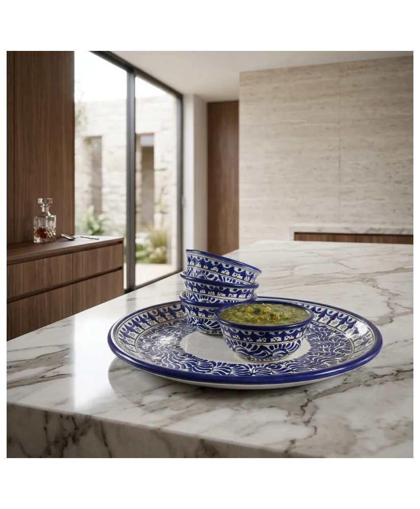 Set de Salseras de Talavera con Plato 5 Piezas | Casa Stone