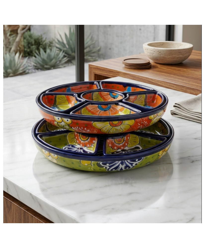 Plato Botanero de Talavera Artesanal 35 cm | Casa Stone