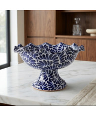 Frutero con Base de Talavera Azul | Artesanía Mexicana